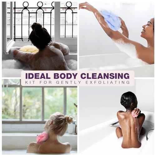 3 Pieces Exfoliating Washcloth Shower Towel African Net Sponge Japanese Wash Cloth Face Exfoliating Sponge Loofah Exfoliating Body Scrubber for Body Exfoliation