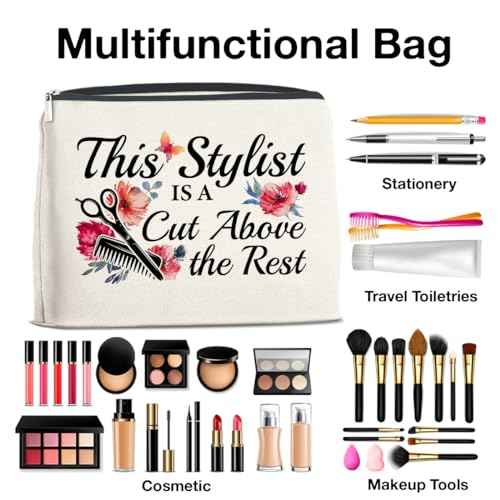 YeleY Hairdresser Gifts for Women, Hair Stylist Makeup Bag, Thank You Gift for Hairstylist, Hair Dresser Appreciation Gift Cosmetic Bag