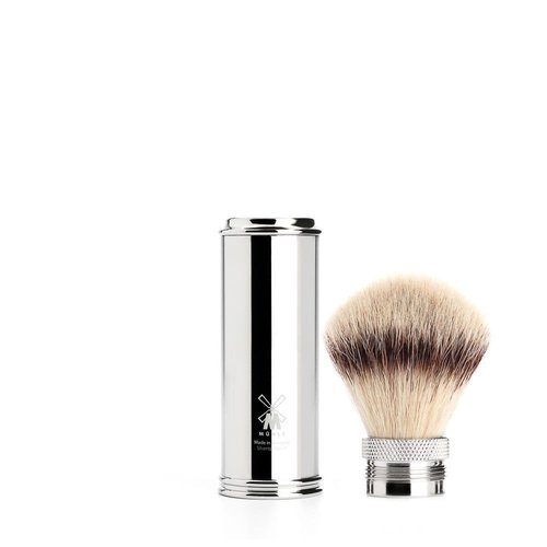 MUEHLE Shaving Brush with Fiber, Handle Material Metal, Chrome-plated, 1 Pound