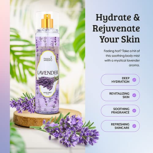 Lavender Luxury Body Spray For Women, Womens Perfume Fragrance Body Mist & Sprays, Women's Woodsy Scented Gifts & Presents, 8 oz Fine Mist Spray Bottle