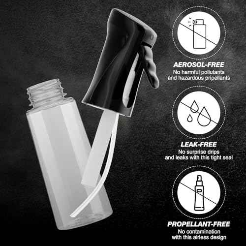 IMPORX Continuous Spray Bottle for Hair (10.1oz/300ml) 2 Pack Home Essentials Spray Bottles For Cleaning Empty Ultra Fine Water Mister Sprayer For Hairstyling Garden Plants Curly Hair Perfume Etc