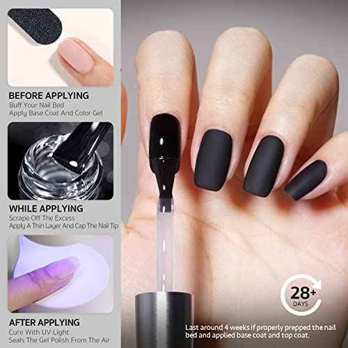 GAOY Matte Gel Top Coat for Gel Nail Polish, 16ml No Wipe Matte Finish for Long Lasting UV Light Cure Nail Art DIY