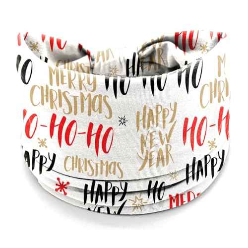 4Pcs Christmas Headbands for Women - Snowflake Santa Snowman Xmas Tree Holiday Hair Bands, Festive Gift Hair Accessories (HOHO)