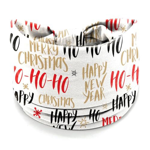 4Pcs Christmas Headbands for Women - Snowflake Santa Snowman Xmas Tree Holiday Hair Bands, Festive Gift Hair Accessories (HOHO)