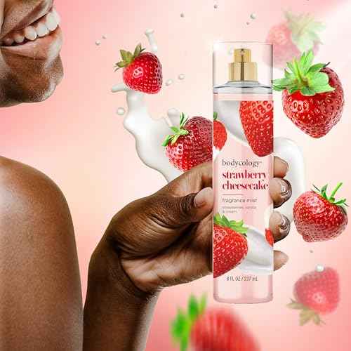 Bodycology Long-Lasting Fragrance Body Mist, Strawberry Cheesecake, 8 fl oz (Pack of 2)