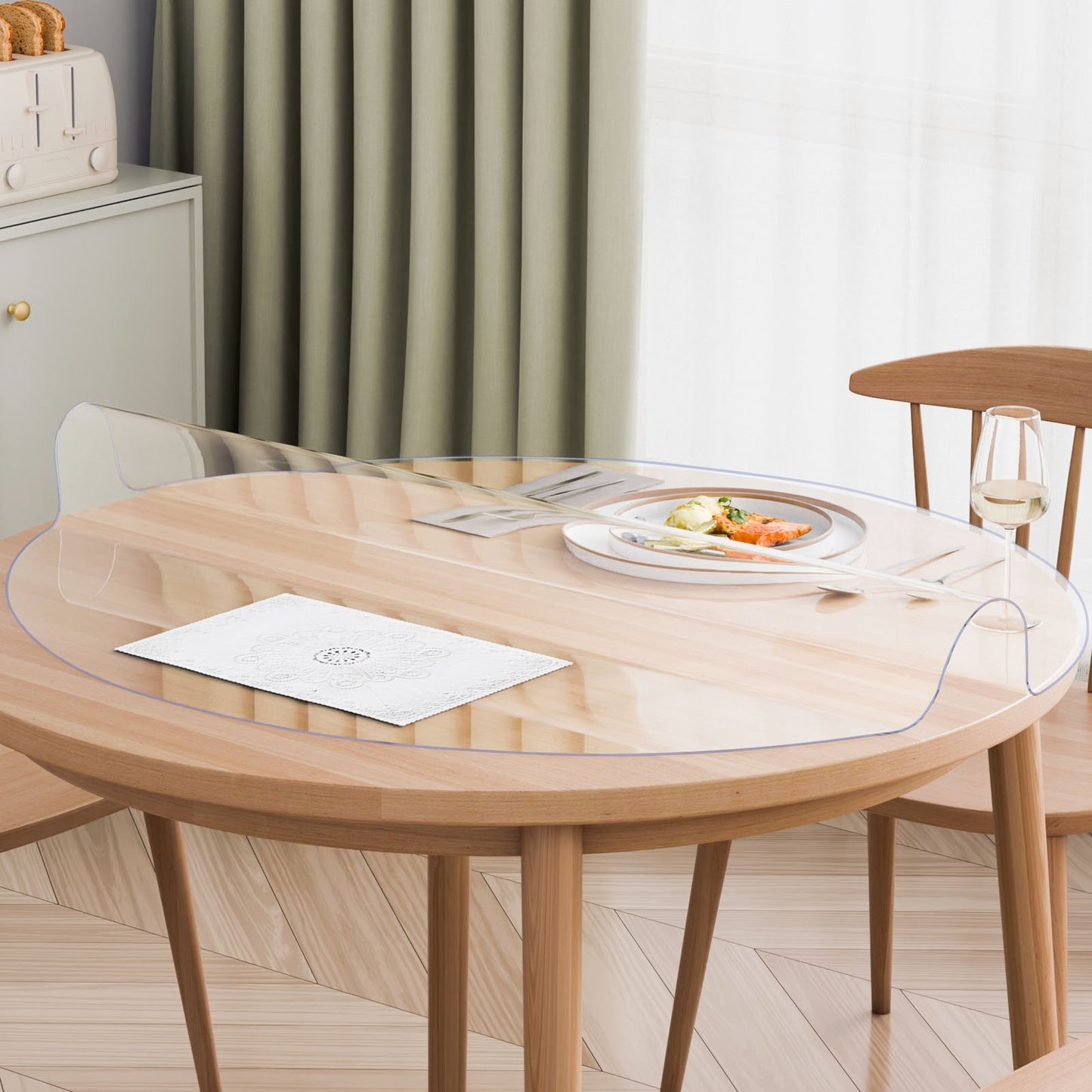 Clear PVC Table Protector - 42 Inch Round, 2.0mm Thick