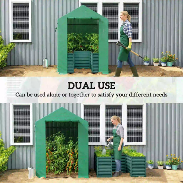 Walk-In Greenhouse with Raised Bed - 55.5" x 74.8"