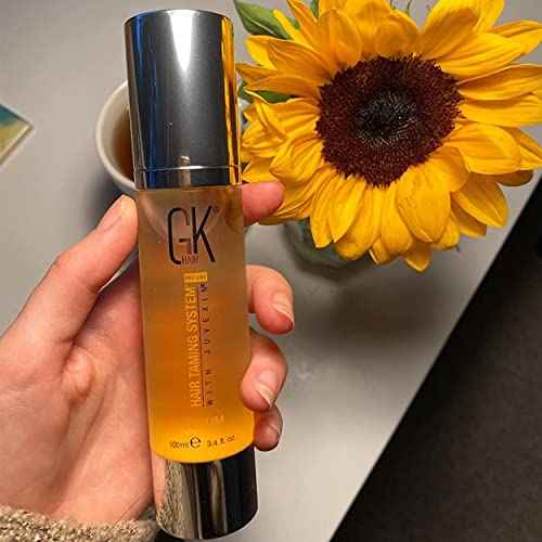 GK HAIR Oil For Curly hair- Organic Argan Oil for Dry, Damaged Hair - Frizz Control Serum Upto 72 hours - Best For repair, Shine & Smoothening Pack of 2 (3.4 Oz)