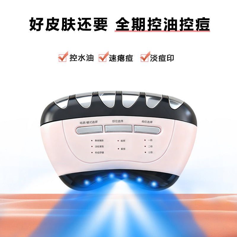 Pink LED Facial Massage Device for Skin Tightening & Wrinkle Reduction