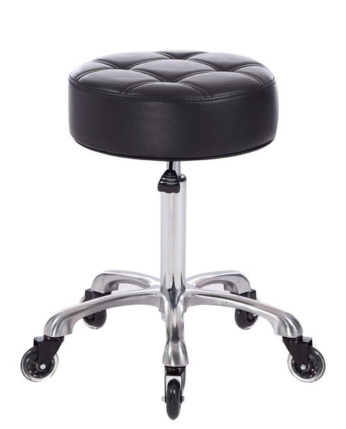 FRNIAMC Rolling Salon Stool with Wider Round Seat- Height Adjustable Heavy-Duty Chair with Wheels for Salon Esthetician and Home Office Use (Black)