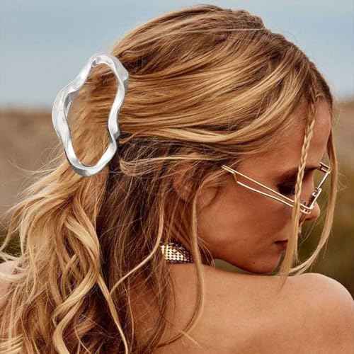 BARTOSI Metal Claw Clips Gold Hair Clips Large Hair Claw Clip for Thick Hair Fashion Hair Accessories for Women and Girls (Pack of 3)
