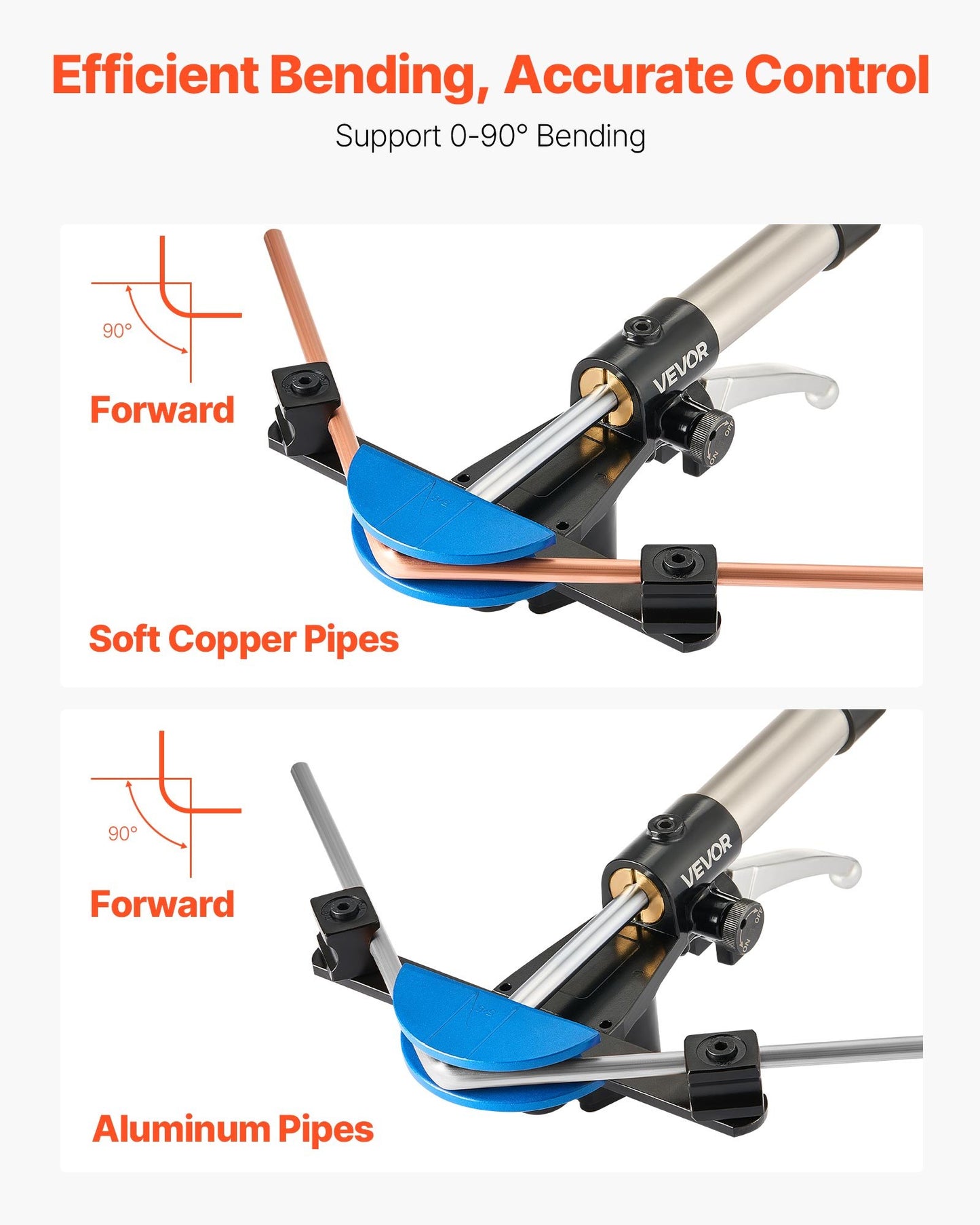 Hydraulic Pipe Bender Kit 1/4-7/8 Inch Copper Tube Bending Tool Set - HVAC Auto Repair