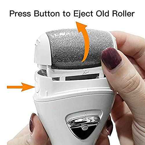 PRITECH Callus Removers 6 Pack Replacement Rollers Heads for Electric Feet File Pedicure Tools, 2 Extra Coarse, 2 Regular Coarse, 2 Fine Coarse Refill Rollers (1138-White/1138-Pink/1138-Black)