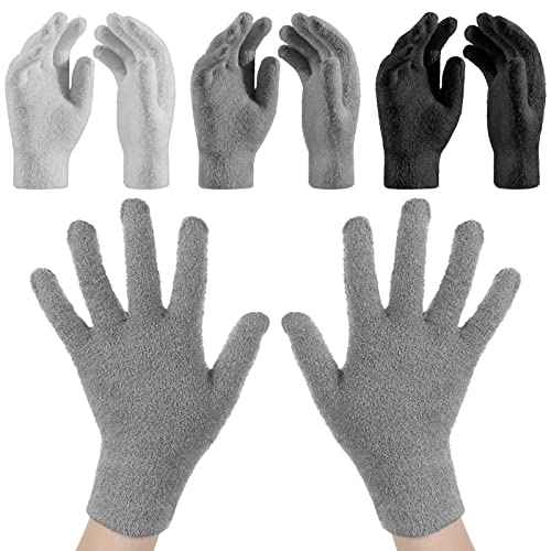 3 Pairs Moisturizing Aloe Gloves for Dry Hands Overnight Aloe Spa Infused Hydrating Cracked Hand Moisturizer Gloves for Women Men Chapped Skin(Vintage Color)