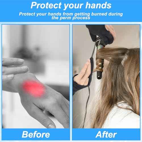 Giantree Heat Resistant Glove, 3 Finger Heat Resistant Gloves, Professional Curling Iron Barber Glove, Reusable Straightener Protector Glove for Curling Wand Flat Iron Hot-Air Brush Proof Sublimation