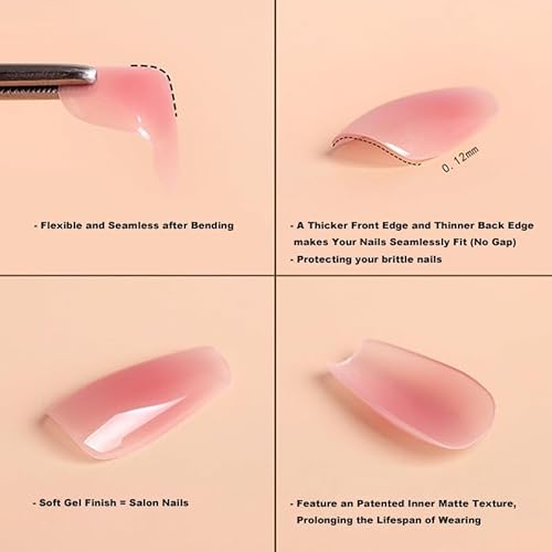 Redykat 30PCS Glossy Purple Ombre Coffin Press On Nails, Salon Quality Nail art, Gel- Like Nails, Cat Eye Nails (Purple Melody)