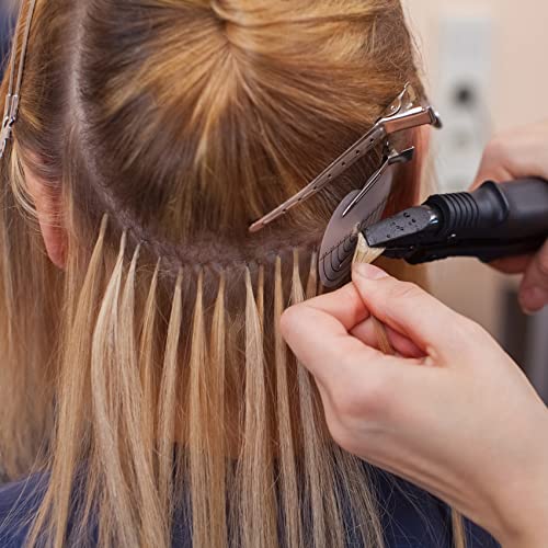 75pcs Round Hair Extension Spacer Template Protector with Scale, Single Hole Bonding Guards for Hair Extension, Transparent Heat Shield Spacer Tool for Wig Extension