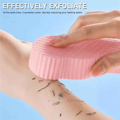 Magic Exfoliating Bath Sponge, Super Soft Exfoliating Bath Sponge£¬Skin Friendly & Reusable,Remover Dead Skin for All Skin Types,for Men Women (2PCS-Pink+Gray)