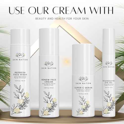 Skin Nation Super Firming Cream, Hydrating Body Lotion with Shea Butter, Glycolic Acid, Aloe Vera, Can Help Smooth Crepey Skin and Support Firmer Neck & D?collet?, 4 oz