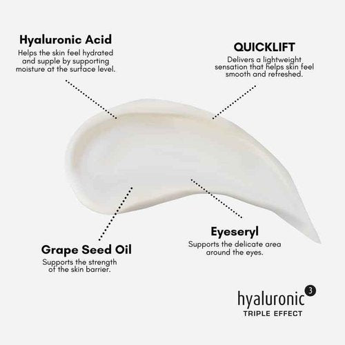 êb être belle Under Eye Cream with Hyaluronic Acid 3D, Skin Care for Women, Lightweight Hydrating Under Eye Cream, Eyeseryl & Grape Seed Oil, for All Skin Types, 30 mL