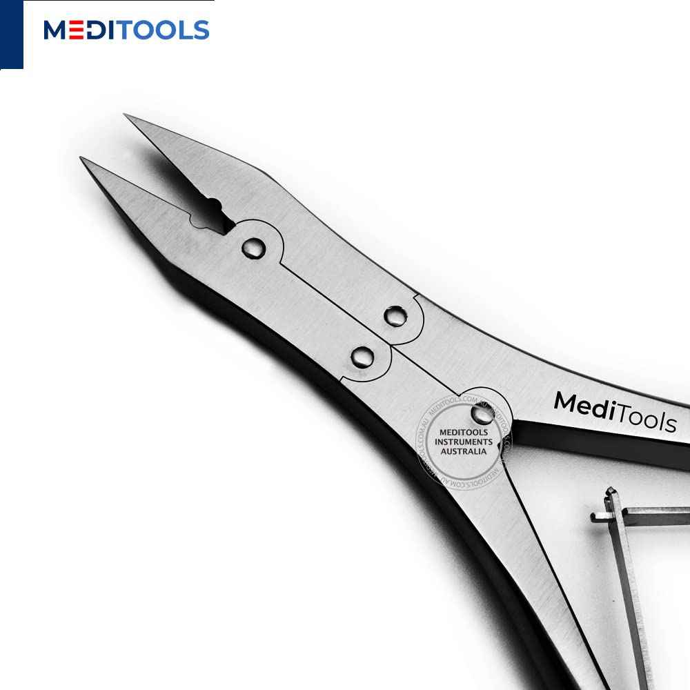 MediTools - Double Action Toenail Nippers, Clippers, Compound Action, Heavy Duty Thick Toenail Cutter, Pedicure, Podiatrist's Nippers, Straight Cut, Ingrown Nails Cutter, Stainless Steel, Premium