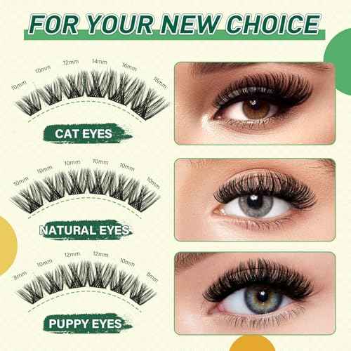 KEYYOU Lash Clusters Kit 144pcs Thick Volume D Curl Lash Clusters Lash Extension Kit with Mascara Brush Bond and Seal Lash Glue Remover Lash Applicators Lash Brush for DIY Lash Extensions (Y02 Kit)