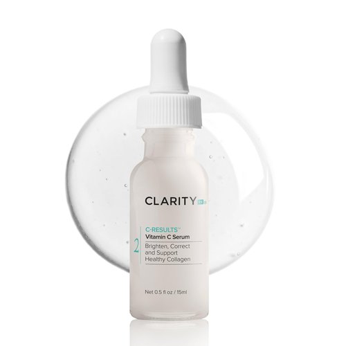 ClarityRx C-Results Vitamin C Brightening Face Serum, Natural Plant-Based Anti-Aging Facial Treatment for Dark Spots & Acne Scars (1 fl oz)