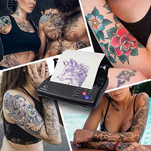 LifeBasis Tattoo Transfer Stencil Printer Tattoo Thermal Copier with 30PCS Stencil Transfer Paper Thermal Tattooing Printer Machine for Tattoo Artists & Beginners, Black