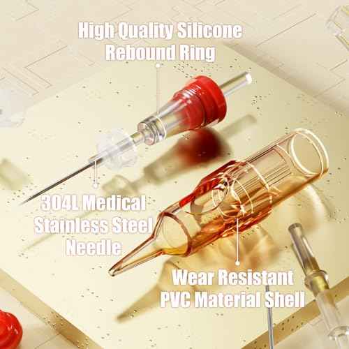 Dragonhawk Pro Tattoo Needles Cartridges, 1003RL Round Liner Pro Needles Pins for Super Artists, 20 Pcs Disposable