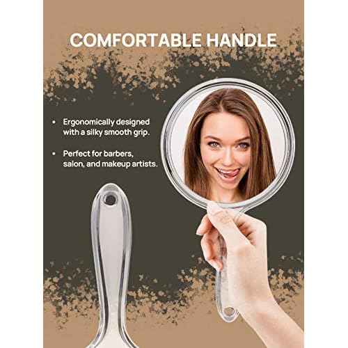 OMIRO Hand Mirror, Double-Sided Handheld Mirror 1X/3X Magnifying Mirror with Handle, Pack of 1 (Clear)