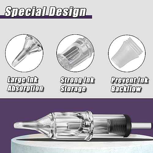 Tattoo Needles Cartridges 20pcs 1205RS Disposable Tattoo Cartridge Needles Round Liner for Beginners or Artists and Rotary Machine