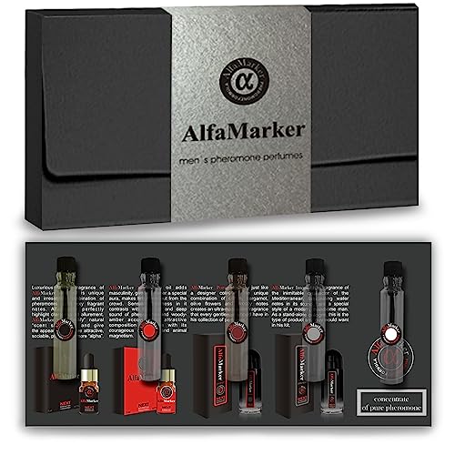 Cologne for Men with Pheromones - 5 Male Oil Perfumes x 2ml -Oil Perfume Set for Man - Great Holiday Gift