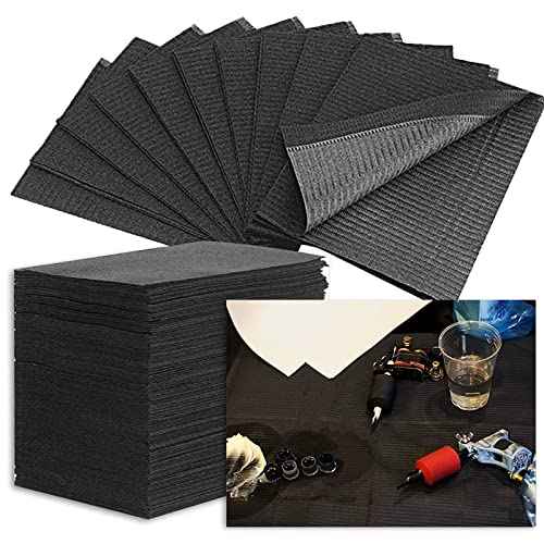 SOTICA Tattoo Dental Bibs, 125 Pack Dental Bibs Tattoo Table Cover Disposable Tattoo Piercing Waterproof Patient Bibs for Tattoo Machine Parts (13" x 18")