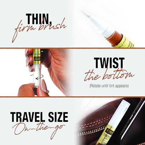 Tinted Lace Precison Parting Pen Dark Brown 0.105oz -Wig Lace Tint with Brush Applicatior, Easy to use, Long Lasting Formula, Blends Natural, Seamless Finish