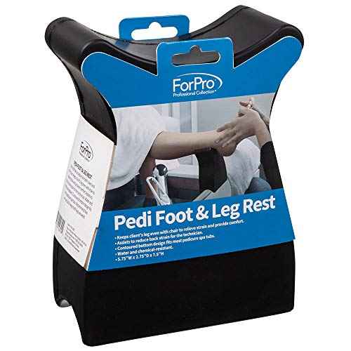 ForPro Professional Collection Pedi Foot & Leg Rest, Portable Foot and Leg Rest, 5.75 W x 2.75 D x 7.5 H, Black