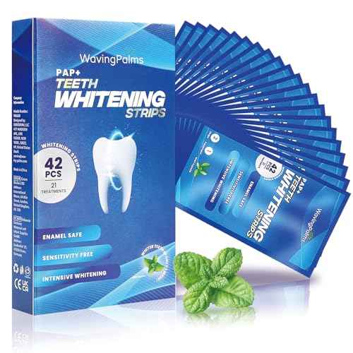 Professional Whitening Strips for Sensitive Teeth:Hydrogen Peroxide-Free Treatments - Effective & Gentle Dental Whitener (42 Count (Pack of 1), Mint)