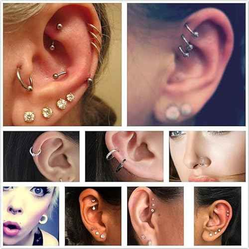 Piercing Kit 35PCS Professional Piercing Kit Includeds 25PCS Mixed 12G 14G 16G 18G 20G Ear Nose Piercing Needles 2PCS Piercing Clamps 6Pcs Clean Tools 2 Gloves for Ear Nose Piercing Kit