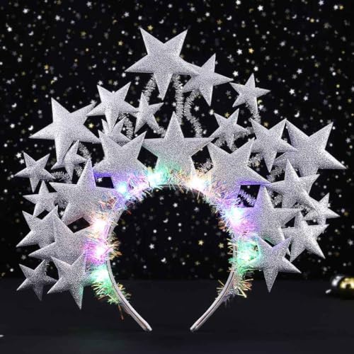 Light Up Stars Headbands Sparkly Led Nightclub Hair Band Rave Party Costume Hair Accessories for Women