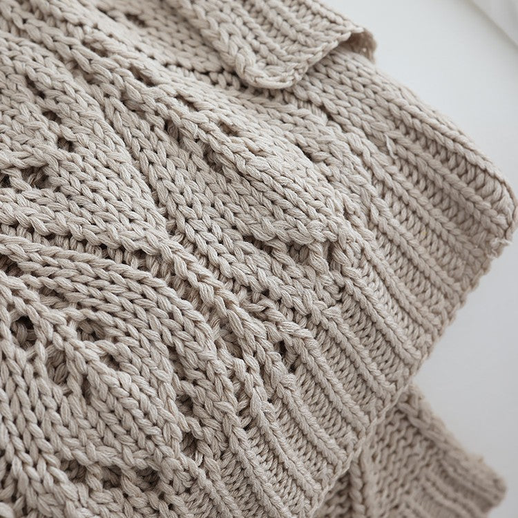 Nordic Style Knitted Sofa Blanket 127x152cm - Home Textiles