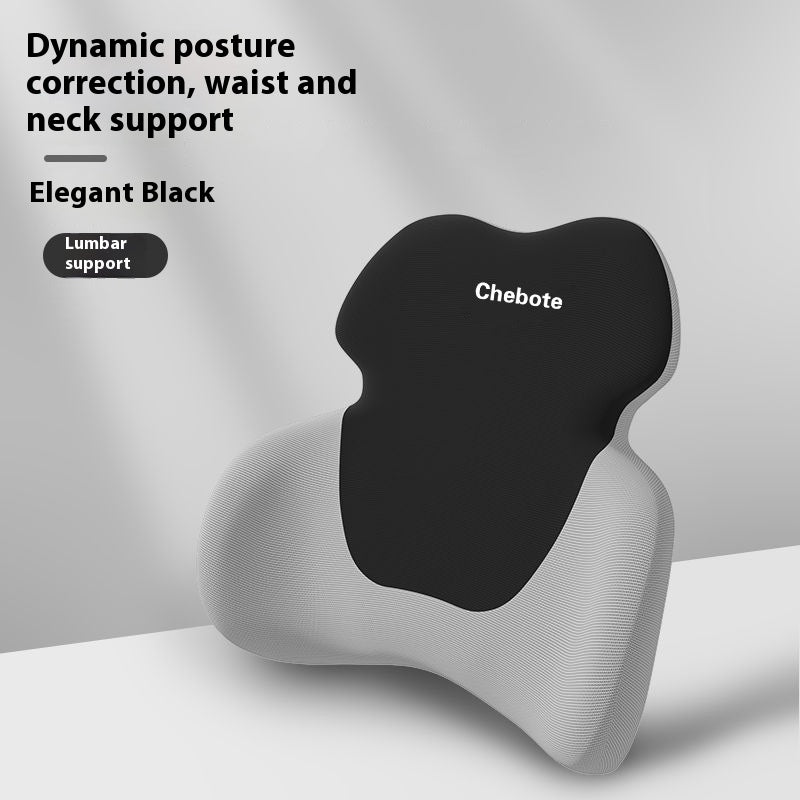Adjustable Memory Foam Headrest & Waist Support Pillow Set for Car Seat Comfort