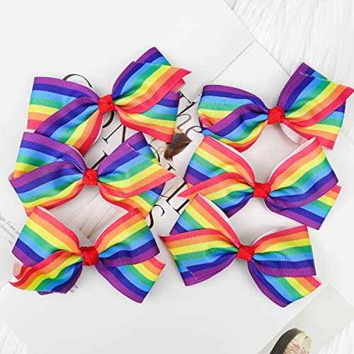 Gay Pride Day Rainbow Accessories: Hair Bows, Clips, Claws, and Pins for Kids and Women - Party Fun