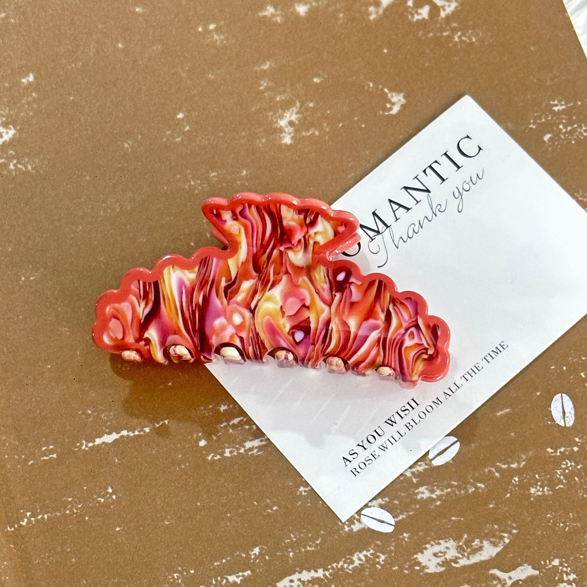 Acrylic Claw Clip with Spotted Pattern – Handmade Hair Accessory