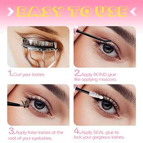 Lash Glue Bond and Seal Long Lasting Strong Hold Waterproof 2 in 1 Cluster Eyelash Glue for DIY Lash Extensions by Mavphnee