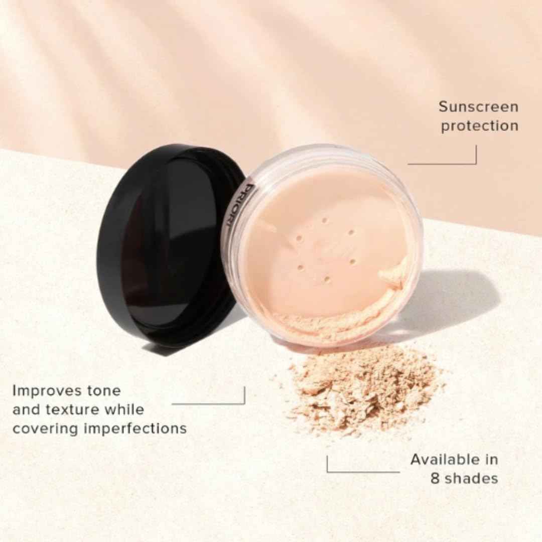 PRIORI Skincare Mineral Foundation, Natural Loose Make Up Powder, Sunscreen Protection, Advanced Skin Correction, Recommended for Sensitive Complexion (Medium 10, 7 Grams)