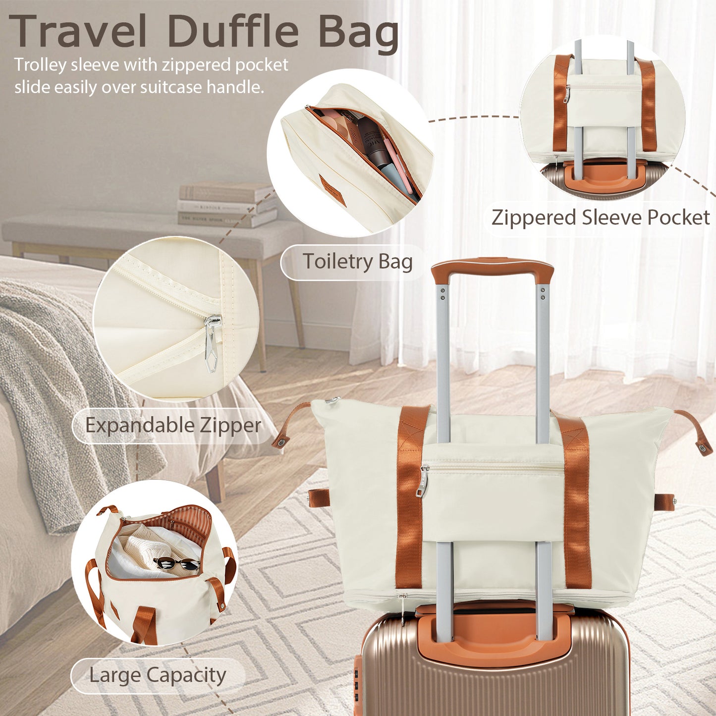 20-Inch Hardshell Luggage Set - 3-Piece Copper Carry-On Suitcase