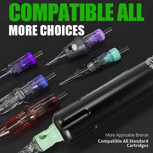 Dragonhawk S12 Wireless Tattoo Pen Kit, Rotary Tattoo Machine Gun Kit, Complete Tattoo Kit for Beginner, 10Pcs Tattoo Cartridges Needles