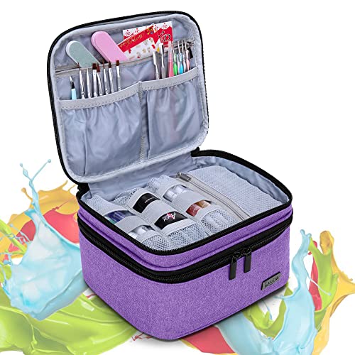 LUXJA Nail Polish Carrying Case - Holds 20 Bottles (15ml - 0.5 fl.oz), Portable Organizer Bag for Nail Polish and Manicure Set, Purple