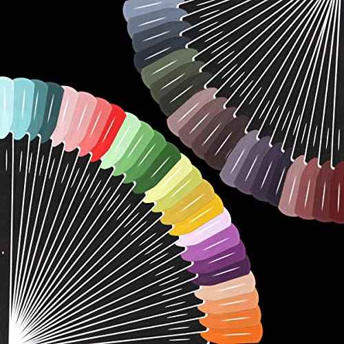 2 Set 100 Tips Clear Nail Art Swatches Sticks Polish Board Display Practice Sticks Tool Transparent Fan-shaped Nail Art Tips False Nail Sticks with Metal Screw Ring Plastic Christmas Gift