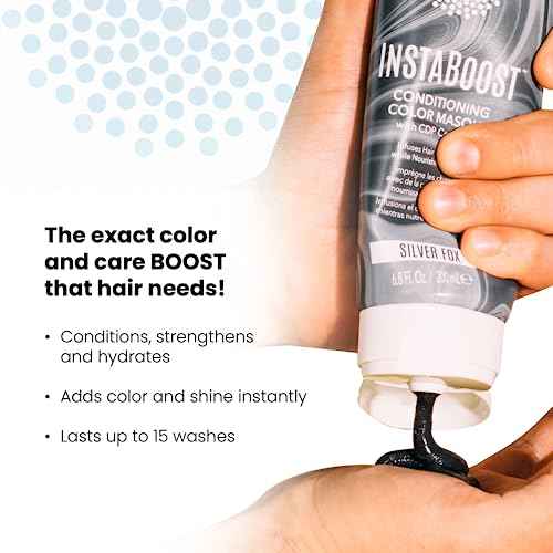 ALOXXI InstaBoost Conditioning Color Mask in Silver Fox, Deposits Silver Color and Deeply Conditions Hair, 6.8 Fl Oz