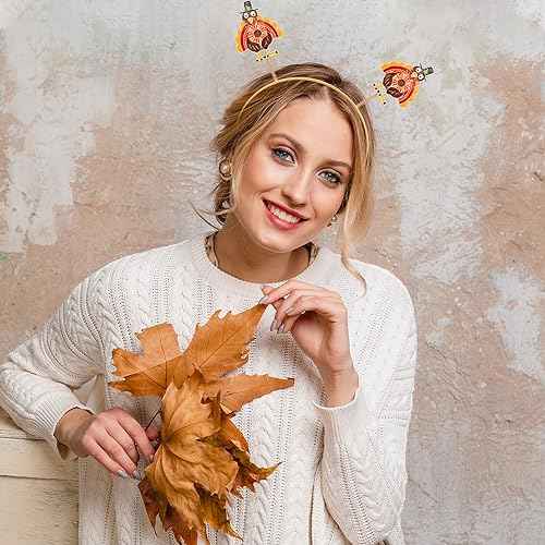 NVENF Thanksgiving Headbands for Women - Rhinestone Letter GIVE THANKS' HAPPY FALL' Hair Hoop Autumn Accessories
